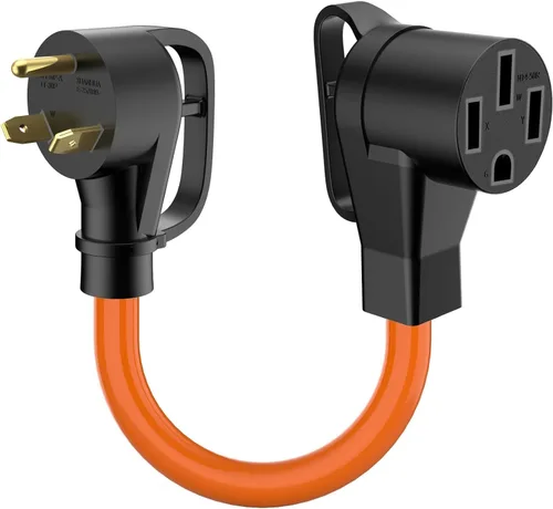 Cable adaptador de cargador EV: NEMA TT-30P a 14-50R Cargador de 3 clavijas 30AMP secadora a 50 AMP Adaptador de conversión EV solo compatible con