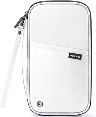 Miniatura 13 de VanFn Cartera RFID para pasaporte de viaje, soporte para pasaporte familiar, organizador de documentos de viaje serie P.Travel (nailon, gris)