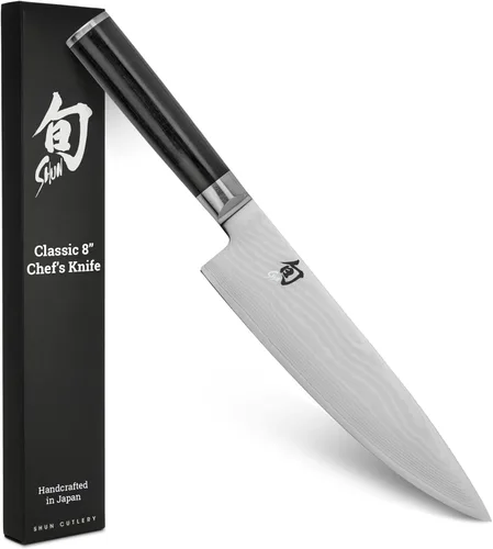 Shun cuchillo clásico para chef, 8 pulgadas, Negro