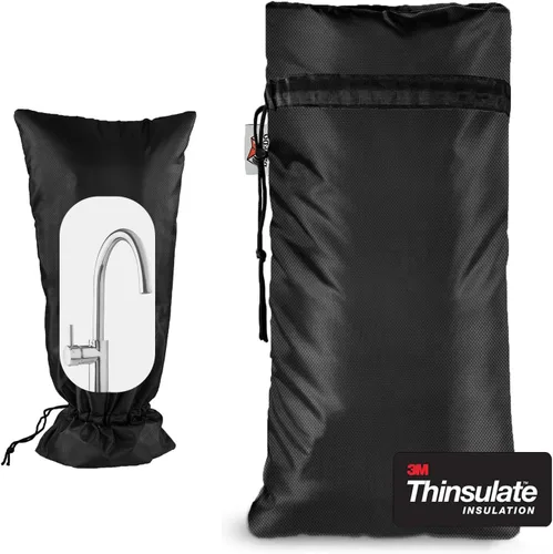Miniatura 14 de Cubiertas XXL para grifos al aire libre para invierno, protector anticongelante de 3M Thinsulate para aspersores, 63.5 cm x 33 cm para grifos