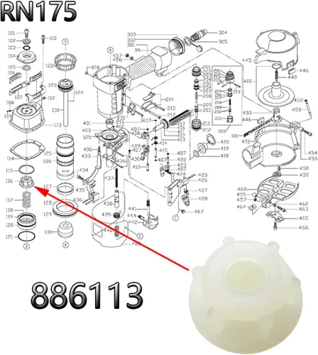 Miniatura 3 de Parada de parachoques de pistón 886113 compatible con cable Porter RN175 tipo 1 RN175 tipo 2 FN250A