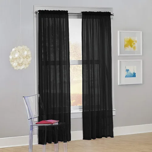 Miniatura 15 de Decotex - Juego de 2 cortinas transparentes de gasa para ventana. Rosa claro
