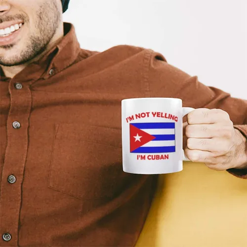 Miniatura 4 de Taza de té de cerámica con texto en inglés "I M Not Yelling I Am Cuban Cuba Cubans", regalo de Navidad para hombres y mujeres Solo diseño