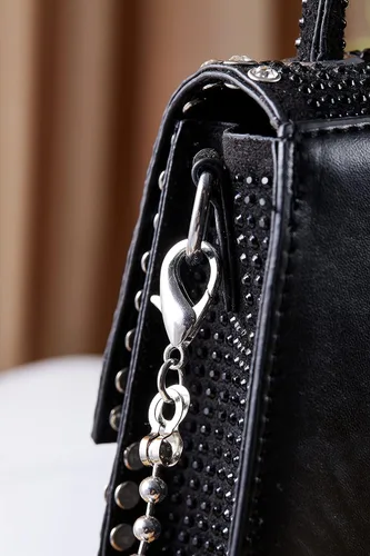 Miniatura 6 de Bolso de noche cruzado con diamantes de imitación con purpurina Bolso de mano de cristal de moda con asa superior para cóctel, fiesta, club, bolso