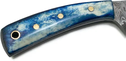 Miniatura 3 de Titan International Knives Cuchillo de Caza y Desuello de Damasco de 7.2" Hoja Fija Hecha a Mano 1095 4340 Mezcla de Carbono Martillada a Mano