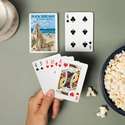 Miniatura 2 de Lantern Press San Diego, California, Castillo de arena (52 cartas de juego, baraja de cartas de tamaño póquer con comodines)