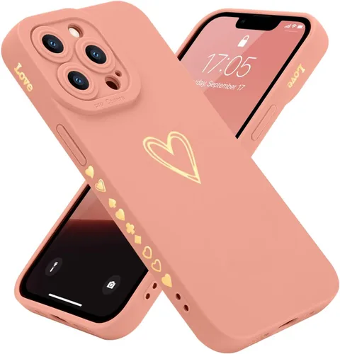 Miniatura 19 de Teageo Funda compatible con iPhone 13 Pro de 6.1 pulgadas para mujeres y niñas, bonito corazón de amor de lujo