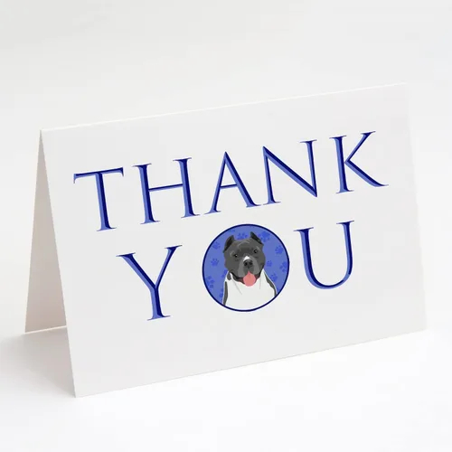 Miniatura 170 de Caroline's Treasures CK8919GCA7P - Tarjetas de felicitación y sobres de agradecimiento tricolor #1, diseño de pastor australiano, color negro, Blanco