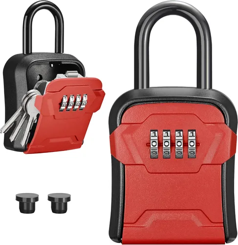 Miniatura 12 de Puroma Caja de Seguridad, Caja de Llaves con Cerradura de Montaje en Pared y Caja de Seguridad Portátil con Código Reiniciable, Caja de Seguridad