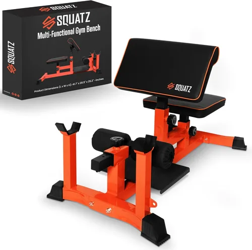 SQUATZ Máquina de sentadillas, banco de sentadillas plegable para oficina en casa, gimnasio, estación de entrenamiento y ejercicio de prensa de