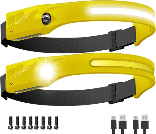 Miniatura 12 de Linterna Frontal LED Recargable Paquete de 4 – 500 Lúmenes, Impermeable, Haz Ancho de 230°, USB-C, Ligera, Cómoda con Largo Tiempo de Funcionamiento