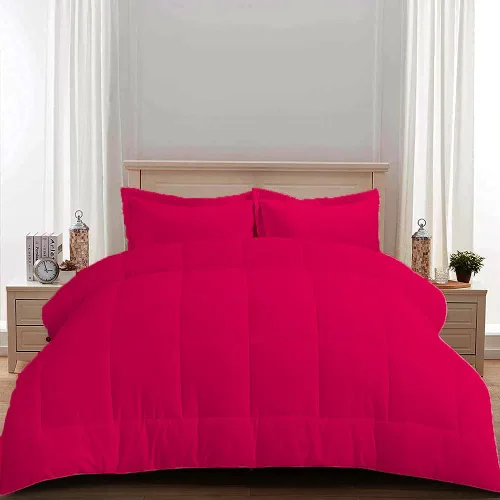 Miniatura 11 de Edredón 100% algodón egipcio de 500 GSM, súper suave, relleno alternativo de plumón con 2 fundas de almohada, colección de insertos para clima frío