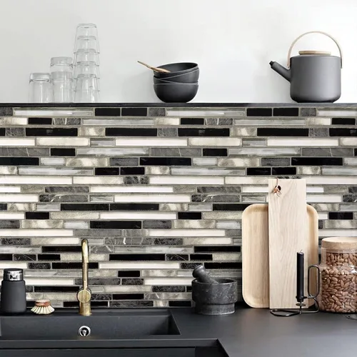 Livebor Papel tapiz de cocina para despegar y pegar, papel tapiz de azulejos de cocina, papel tapiz de 17.7 x 118.1 pulgadas, papel de contacto para