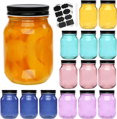 Miniatura 9 de QAPPDA Frascos Mason, Tarros de Vidrio Con Tapas de 8 oz, Tarros de Conservas Para Encurtidos y Almacenamiento de Cocina, Tarros de Especias de Boca