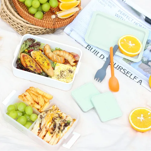 Miniatura 3 de linoroso Caja Bento Apilable Caja de Almuerzo para Adultos Satisface Todas Tus Necesidades Sobre la Marcha de Comida, Ensalada y Aperitivos, Caja