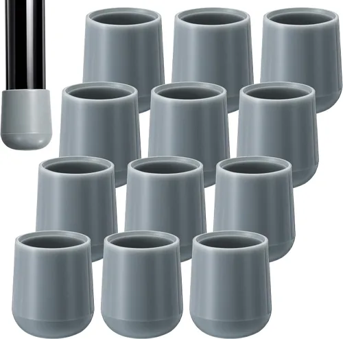 Miniatura 18 de Jetec 12 Pcs 1 Inch Folding Chair Leg Caps Heavy-Duty Plastic Chair End Caps Non-marring Furniture Glides Round Hardwood Floor Protectors (Brown,1in)