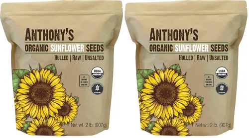 Miniatura 8 de Anthony's Semillas de girasol orgánicas descascarilladas, 2 libras, crudas, sin sal, probadas por lotes y sin gluten, aptas para keto