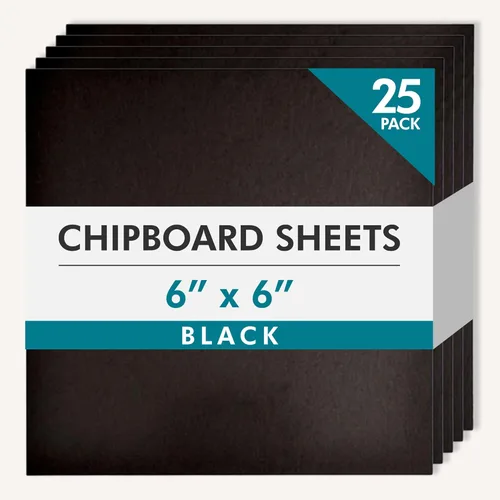 Grafix Peso mediano 6 x 6 pulgadas, paquete de 25 hojas de aglomerado de 0.055 pulgadas sin ácidos, crea adornos tridimensionales para tarjetas,