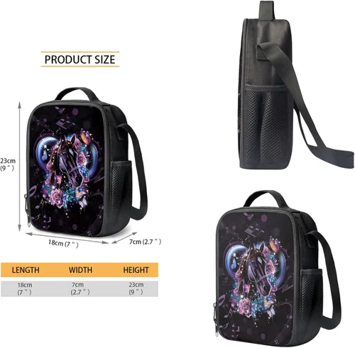 Miniatura 84 de HUGS IDEA Juego de 3 bolsas escolares con aislamiento térmico para el almuerzo, estuche para lápices