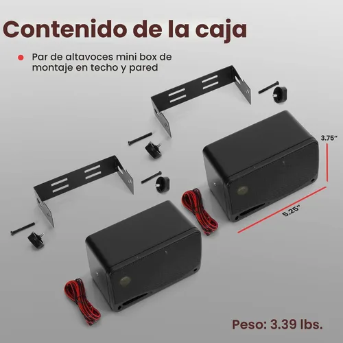 Miniatura 2 de Pyramid Sistema de altavoces de 3 vías para interiores y exteriores - Par de altavoces de montaje en pared en mini caja de 3.5 pulgadas y 200 W