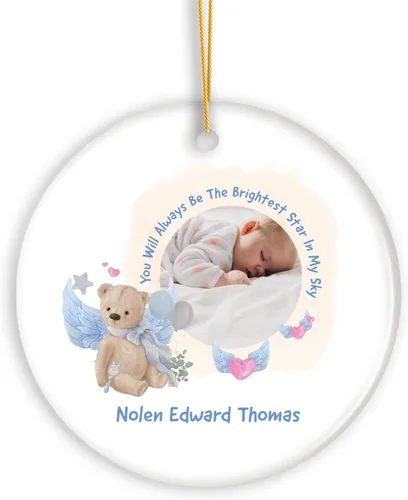 Miniatura 17 de Adornos de Navidad personalizados con foto, adorno de recuerdo personalizado con nombre de bebé, nuevo regalo de bebé, recuerdo de bebé