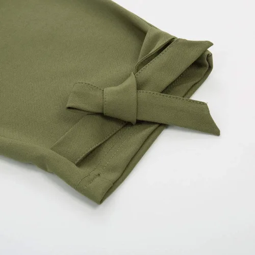 Miniatura 5 de GRACE KARIN - Pantalones casuales, de cintura alta, sólida, auto-amarrado, cinturón tubo, para mujer.