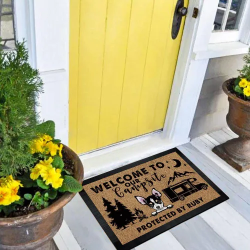 Miniatura 3 de Tapete personalizado con nombre de perro que mira al perro Cocker Spaniel, todos los invitados deben ser aprobados por alfombras para decoración