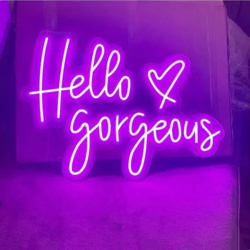 Miniatura 17 de Letrero de neón LED con texto en inglés «Hello Gorgeous LED», luz nocturna de neón para pared, fiesta de cumpleaños, boda, bar, club, decoración