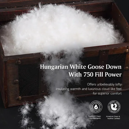 Miniatura 3 de Beautyrest Edredón de plumón de ganso blanco húngaro para todas las estaciones, de algodón cultivado en Estados Unidos, tamaño Queen, 750 potencia