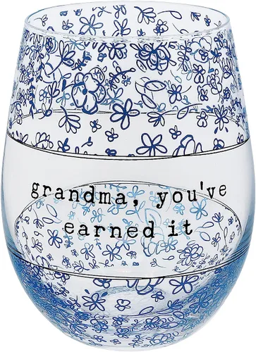Pavilion Gift Company - Copa de vino sin tallo de 18 onzas, regalos para abuela de nietos, regalos del día de la madre para mimi, mujeres, ella,