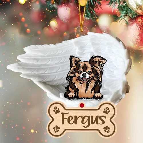 Miniatura 106 de Adorno de perro afgano de 1 ángel, adorno acrílico 2D personalizado conmemorativo para perros, regalo por pérdida de mascotas, regalo