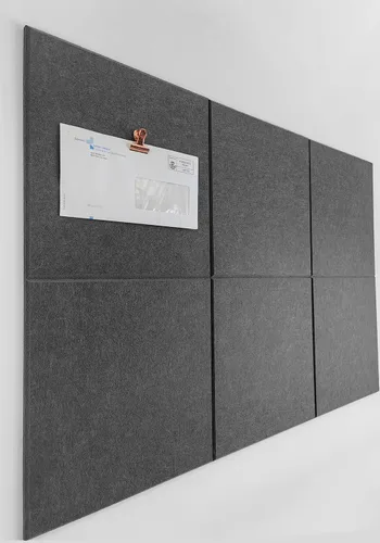 Miniatura 62 de Tabla de corcho alternativa de 24 x 36 pulgadas, paquete de 6 azulejos de pared de fieltro con pestañas adhesivas extraíbles seguras, tableros
