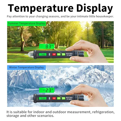 Miniatura 3 de ZOYI ZT-DB03 - Detector de voltaje sin contacto de 12-1000 V, sensor de circuito eléctrico de sensibilidad ajustable para electricista, ZOYI ZT-DB03