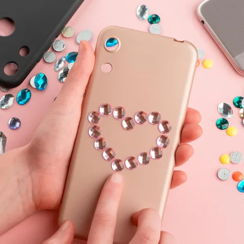 Miniatura 7 de MECCANIXITY 144 calcomanías autoadhesivas de diamantes de imitación de corazón de 0.394 pulgadas para maquillaje de San Valentín, artes y Azul