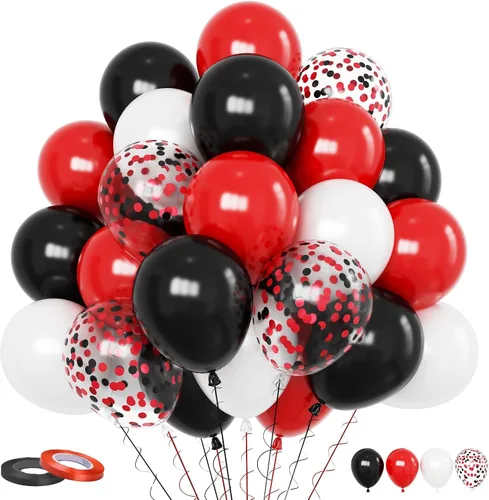 Miniatura 11 de Funhot - Set de globos rosados, 60 globos de látex rosa intenso, 30,5 cm, globos de confeti rosa, globos de fiesta metálicos rosa pastel, helio