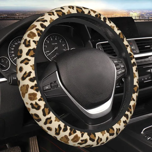 Miniatura 7 de Funda para volante de automóvil, ajuste universal, accesorios para el interior del automóvil para mujeres y hombres, 15 pulgadas, transpirable