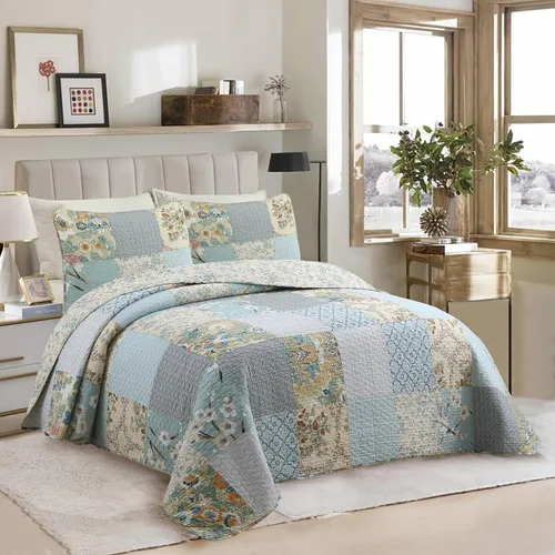 Miniatura 8 de Cozy Line Home Fashions Lelia Rosa Pink Floración Floral Vintage Amarillo Juego de Ropa de Cama Edredón Reversible 100% Algodón, Colcha Cubrecama