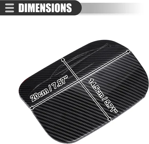 Miniatura 5 de Motoforti Cubierta de puerta de gas para depósito de combustible, para Dodge Charger 2015-2021, plástico, patrón de fibra de carbono, color negro