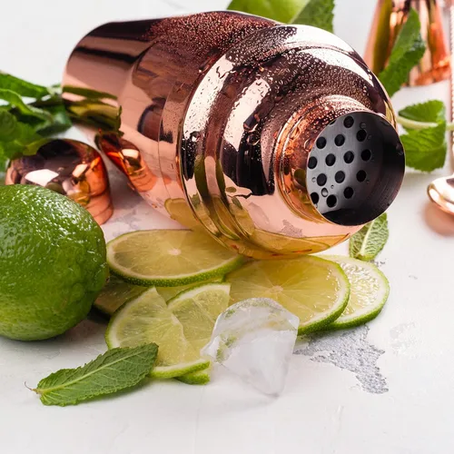 Miniatura 6 de Moscow Mule - Juego de 3 tazas martilladas de Moscú Mule tazas con coctelera de 24 onzas, gran juego de regalo para bar de entretenimiento