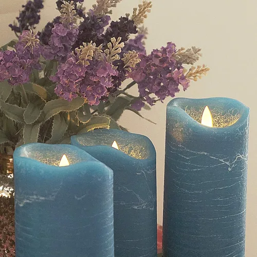 Miniatura 3 de iZAN - Juego de 3 velas sin llama de cera real, funcionan con pilas, LED, pilar parpadeante, velas eléctricas realistas, juego de regalo con control