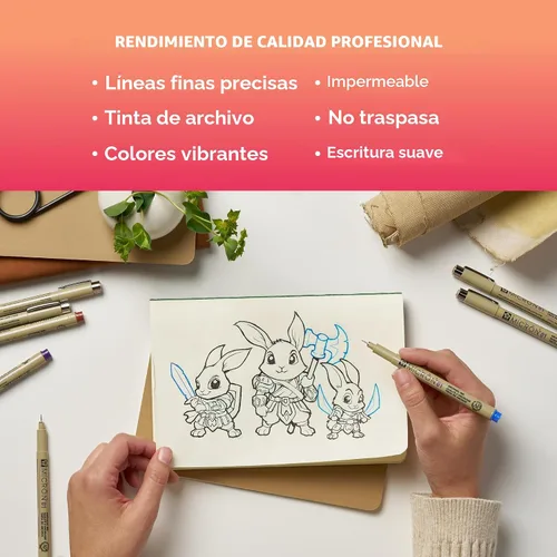 Miniatura 4 de Sakura 30063 Pigma Micron - Juego de 6 bolígrafos de tinta, colores surtidos 01