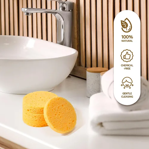 Miniatura 7 de GAINWELL Esponjas faciales comprimidas de 100 piezas, limpieza, para uso personal de spa esteticista Amarillo