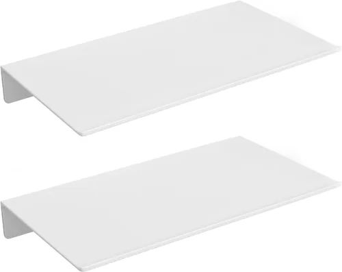 Miniatura 12 de Danpoo Pequeño estante flotante para almacenamiento en la pared, mini estante de exhibición para coleccionables, estante de pared de metal para Negro