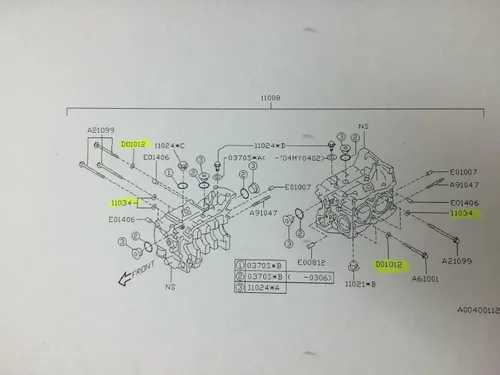 Miniatura 2 de Subaru Bloque principal Caso Pernos Sellos EJ205 EJ257 Turbo OEM Impreza Sti Wrx & EJ253
