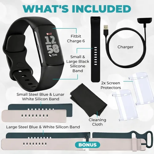 Miniatura 2 de Fitbit Charge 6 - Rastreador de actividad física (paquete), color negro/obsidiana, frecuencia cardíaca, GPS, seguimiento del sueño y el estrés +