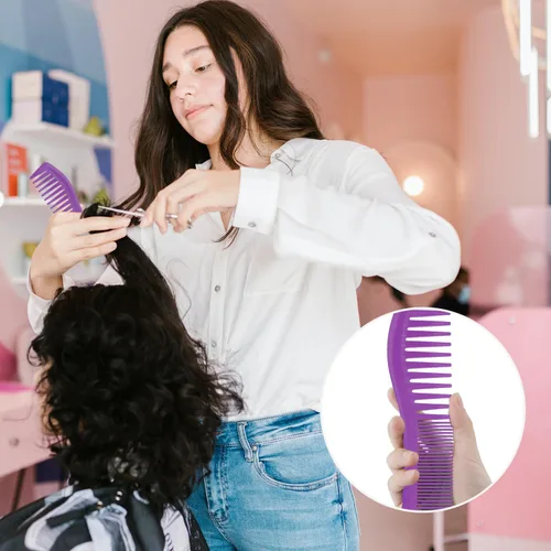 Miniatura 6 de 2 peines para el cabello, peine de plástico para peinado, dientes grandes y dientes finos, peine de peluquería para hombres y mujeres, peinado