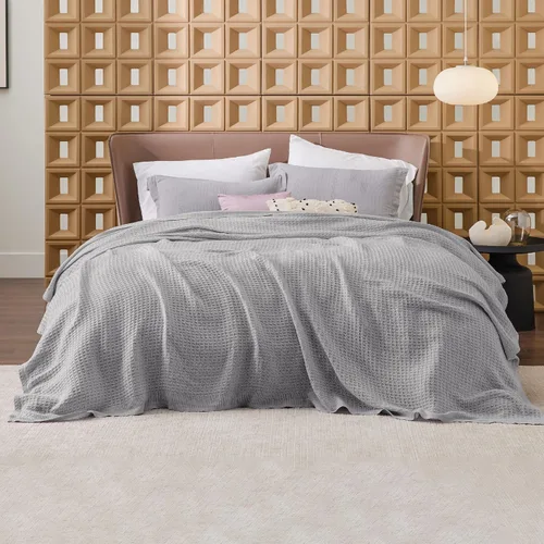 Miniatura 3 de Bedsure Gentlesoft - Manta de algodón 100% Queen Size para la cama - Manta transpirable y suave, manta gruesa y acogedora con tejido de gofre