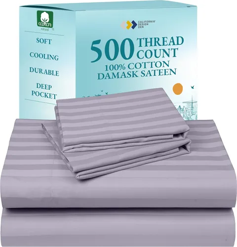 Miniatura 27 de Sábanas de algodón tamaño King dividido para cama ajustable, satén de algodón 100% con 500 hilos, ajuste ceñido, juego con sábanas bajeras Twin-XL