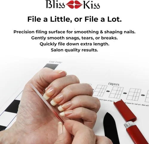Miniatura 4 de Lima de uñas con punta de cristal, de Bliss Kiss, S, Rojo