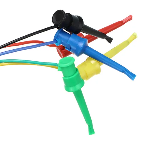 Miniatura 5 de Sumnacon 10 clips de gancho de prueba eléctrica de multímetro de doble plomo, 5 colores, 20 AWG, cables de prueba flexibles de silicona